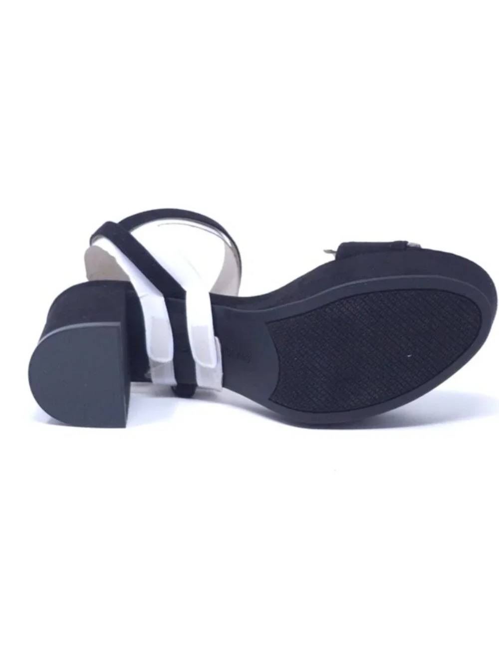 Bandolino Pennie 2 Genuine Suede Block Heel Ankle Strap Sandals Black 6M